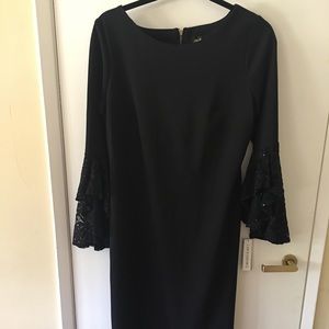 Classy black midi cocktail dress